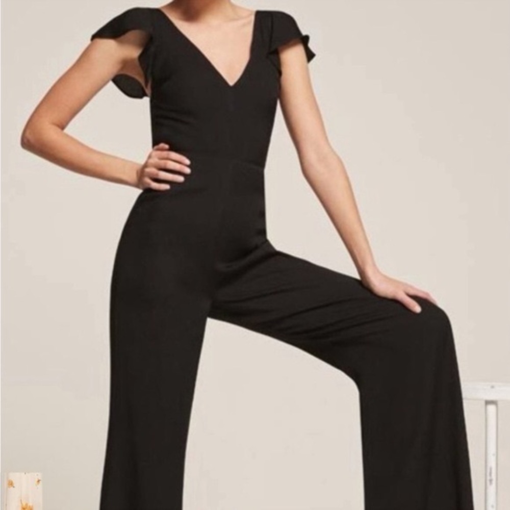 Reformation Black Cozumel Jumpsuit